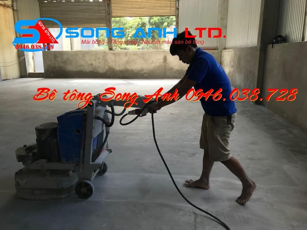 Mài đánh bóng tăng cứng sàn bê tông - Công ty SONG ANH 0946.038.728 Đà Nẵng Huế Công ty bê tông Song Anh Phan thị Mỹ