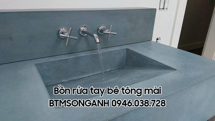 Bồn rửa tay bằng bê tông mài