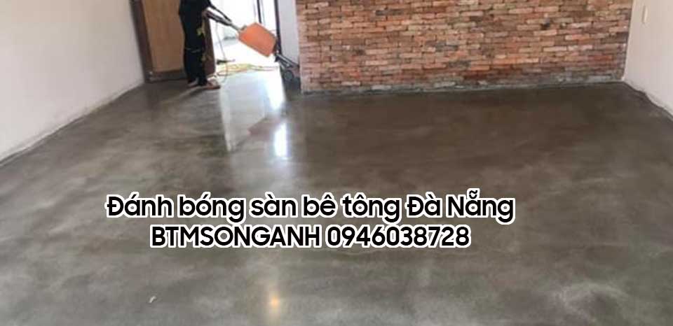 Mài bóng sàn bê tông sau khi đã xử lý nứt chân chim