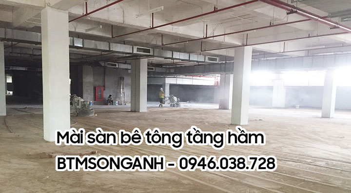 Mài sàn bê tông tầng hầm
