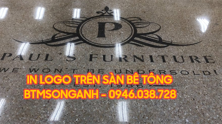 In logo trên sàn bê tông