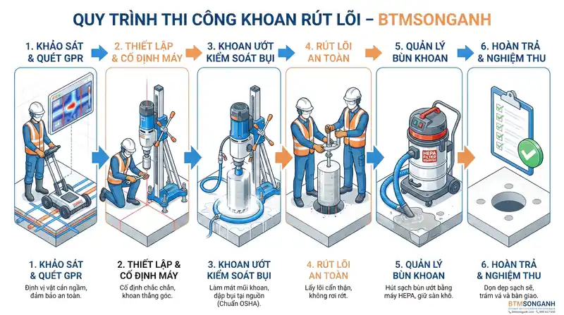 Quy trình khoan rút lõi